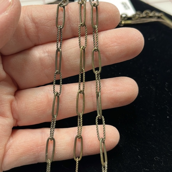 MYTHOLOGIE NWT Ethnic 3 Strand Faceted Stone Pendant Etched Beaded Boho Necklace - Picture 3 of 16